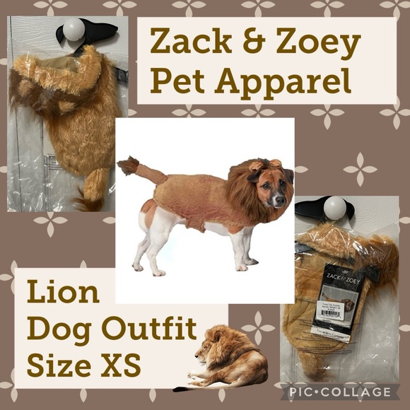 ✨Zack & Zoey✨Dog Halloween Costume✨Fuzzy Lion Costume for Dogs, X-Small✨ - Picture 2 of 7